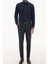 Giyim Erkek Slim Fit Düz Lacivert Gömlek 4