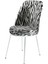 Concept Dexa Serisi Üst Kalite 1.sınıf Zebra Desen Metal, Beyaz Ayaklı Sandalye 1