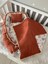 Kiremit Örgü Pike Kumaş ve Müslin Kumaş Ponponlu 3'lü Babynest Set 1
