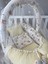 Sarı Wafle Pike Kumaş Ceylan Tasarım Ponponlu Babynest ve Yorgan Oyuncak Aparat ve Tül Set 2