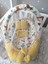 Sarı Örgü Pike Kumaş ve Orman Müslin Kumaş Ponponlu Babynest ve Yorgan Oyuncak Aparat ve Tül Set 1