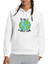 Respect Mother Earth Baskılı Beyaz Kadın Örme Kapşonlu Sweatshirt Uzun Kol 1