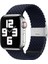 Apple Watch Uyumlu Series SE/11/10/9/8/7/6/5/4/3 42mm-41mm-40mm-38mm Ayarlanabilir Klipsli Örgü Kordon, Lacivert 1