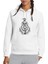 Çapa ve Dümen Illüstrasyon Gemi Çapa Baskılı Beyaz Kadın Örme Kapşonlu Sweatshirt Uzun Kol 1