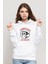 Leon & Mathilda The Professional Sevginin Baskılı Beyaz Kadın Örme Kapşonlu Sweatshirt Uzun Kol 1