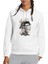 Muhammed Ali Knockout Baskılı Beyaz Kadın Örme Kapşonlu Sweatshirt Uzun Kol 1