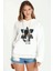 Stranger Things 2 Hawkins Caravan Baskılı Beyaz Kadın Örme Kapşonlu Sweatshirt Uzun Kol 1