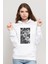 The Doors Lyric Lirik Baskılı Beyaz Kadın Örme Kapşonlu Sweatshirt Uzun Kol 1