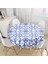 Mavi Beyaz Seramik Damask Özel Tasarım Yuvarlak Masa Örtüsü 140 cm 1