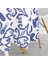 Mavi Beyaz Seramik Damask Özel Tasarım Yuvarlak Masa Örtüsü - Çap 140 cm 3