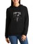 The Punisher Series Baskılı Siyah Kadın Örme Kapşonlu Sweashirt Uzun Kol 1