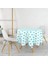 Turkuaz Yıldız Motifli Modern Baskılı Yuvarlak Masa Örtüsü - Çap 140 cm 2