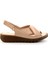 Bej Deri Kadın Sandalet K05907001803 2