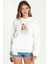 Stranger Things Max Baskılı Kadın Örme Kapüşonlu Beyaz Sweatshirt Uzun Kol 1