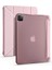 Apple iPad Pro 12.9 2020 Kılıf Kalem Bölmeli Tri Folding Smart Standlı Pu Deri Arkası Yumuşak Silikon 360 Tam Koruma Rose Gold 1