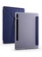 Samsung Galaxy Tab S7 T870 Kılıf Kalem Bölmeli Tri Folding Smart Standlı Pu Deri Arkası Yumuşak Silikon 360 Tam Koruma Lacivert 1