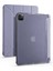 Apple iPad Pro 12.9 2020 Kılıf Kalem Bölmeli Tri Folding Smart Standlı Pu Deri Arkası Yumuşak Silikon 360 Tam Koruma Mor 1
