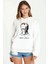 K Atatürk Imza 1881 1938 Baskılı Beyaz Kadın Örme Kapşonlu Sweatshirt Uzun Kol 1