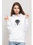 The Witcher School Of The Griffin Baskılı Beyaz Kadın Örme Kapşonlu Sweatshirt Uzun Kol 1