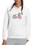 Bisiklet Gül Sepetli Pembe Bisiklet Baskılı Beyaz Kadın Örme Kapşonlu Sweatshirt Uzun Kol 1