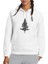 Silhouette Red Cedar Tree Baskılı Beyaz Kadın Örme Kapşonlu Sweatshirt Uzun Kol 1