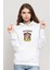 Grıyffındor Baskılı Beyaz Kadın Örme Kapşonlu Sweatshirt Uzun Kol 1