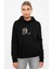 Soen Cognitive Rasta Lion Baskılı Siyah Kadın Örme Kapşonlu Sweashirt Uzun Kol 1