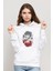 Stranger Things Looking For The Upside Baskılı Beyaz Kadın Örme Kapşonlu Sweatshirt Uzun Kol 1