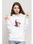 Ttan Lee Marvel Color Baskılı Beyaz Kadın Örme Kapşonlu Sweatshirt Uzun Kol 1