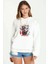 Depeche Mode Wrong Baskılı Beyaz Kadın Örme Kapşonlu Sweatshirt Uzun Kol 1