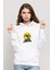 Black Sabbath Devil Baskılı Beyaz Kadın Örme Kapşonlu Sweatshirt Uzun Kol 1