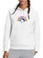 Unicorn Rainbow Baskılı Beyaz Kadın Örme Kapşonlu Sweatshirt Uzun Kol 1