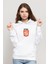 Html 5 Baskılı Beyaz Kadın Örme Kapşonlu Sweatshirt Uzun Kol 1