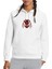 Kırmızı ve Siyah Kamuflaj Predator Illüstrasyon Baskılı Beyaz Kadın Örme Kapşonlu Sweatshirt Uzun Ko 1