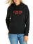 Stranger Things Logo Baskılı Siyah Kadın Örme Kapşonlu Sweatshirt Uzun Kol 1