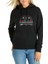 Araba M3 Baskılı Siyah Kadın Örme Kapşonlu Sweatshirt Uzun Kol 1