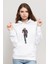 Ant Man Karınca Adam Run Baskılı Beyaz Kadın Örme Kapşonlu Sweatshirt Uzun Kol 1