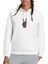 Savaş Değil Barış Işareti Seviyorum 1960'LARDA Baskılı Beyaz Kadın Örme Kapşonlu Sweatshirt Uzun Kol 1