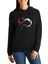 10 Kasım Silüet Turk Bayrağı Baskılı Siyah Kadın Örme Kapşonlu Sweatshirt Uzun Kol 1