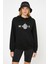 Doctor Who Logo Baskılı Siyah Kadın Örme Kapşonlu Sweatshirt Uzun Kol 1