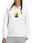 Black Cat In The Moon Baskılı Beyaz Kadın Örme Kapşonlu Sweatshirt Uzun Kol 1