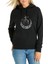 Mevlana Baskılı Siyah Kadın Örme Kapşonlu Sweatshirt Uzun Kol 1