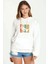 Silhouette Mellophone Vintage Style Baskılı Beyaz Kadın Örme Kapşonlu Sweatshirt Uzun Kol 1