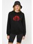 Uchiha Itachi Baskılı Siyah Kadın Örme Kapşonlu Sweatshirt Uzun Kol 1