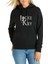 And Key All Keys Lockekey Tt Baskılı Siyah Kadın Örme Kapşonlu Sweatshirt Uzun Kol 1