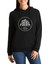 Silhouette Haunted Mansion Logo Baskılı Siyah Kadın Örme Kapşonlu Sweatshirt Uzun Kol 1