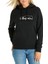 Araba Supra Logo Baskılı Siyah Kadın Örme Kapşonlu Sweatshirt Uzun Kol 1