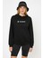 Megadeth Logo Baskılı Siyah Kadın Örme Kapşonlu Sweatshirt Uzun Kol 1