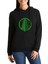 Arrow Logo Classic Baskılı Siyah Kadın Örme Kapşonlu Sweatshirt Uzun Kol 1