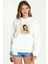Sherlock Holmes 2 Baskılı Beyaz Kadın Örme Kapşonlu Sweatshirt Uzun Kol 1
